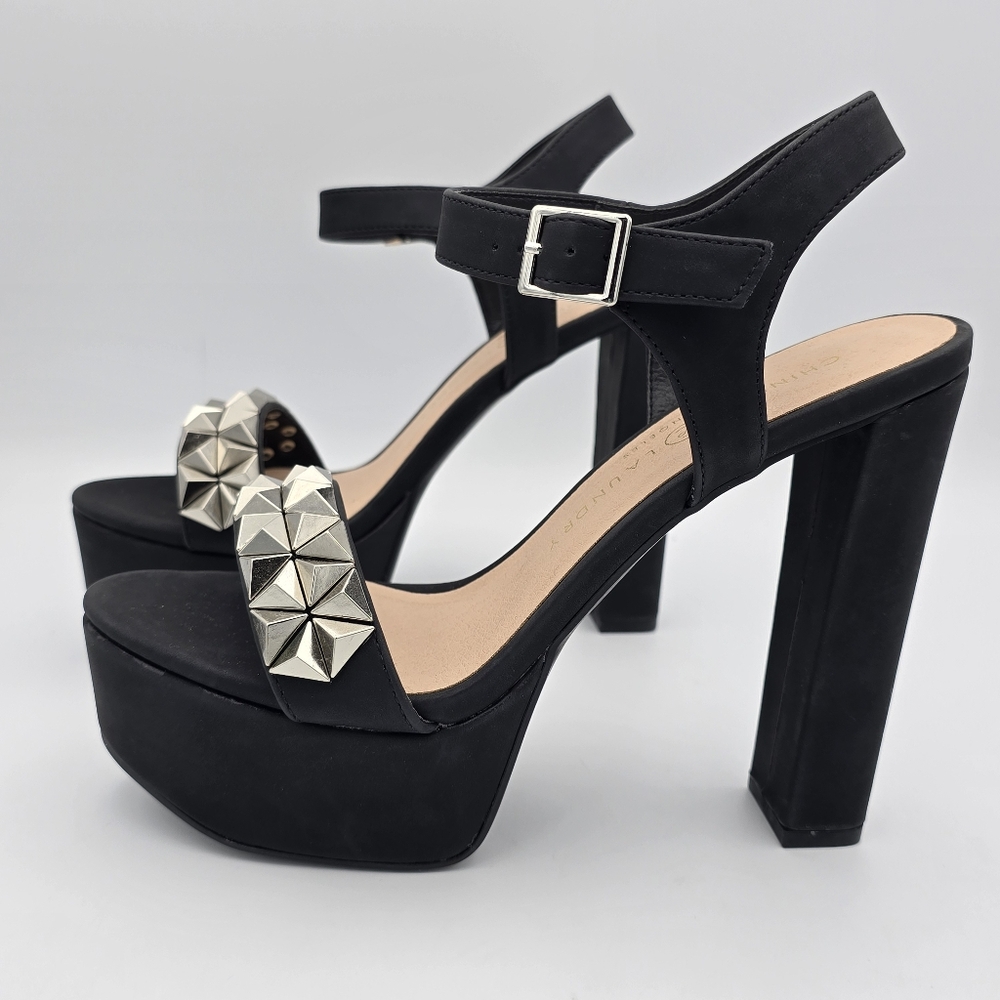 Chinese Laundry Arnette Studded Platform Heels, Black Nubuck, Women's 7.5M - Picture 9 of 15